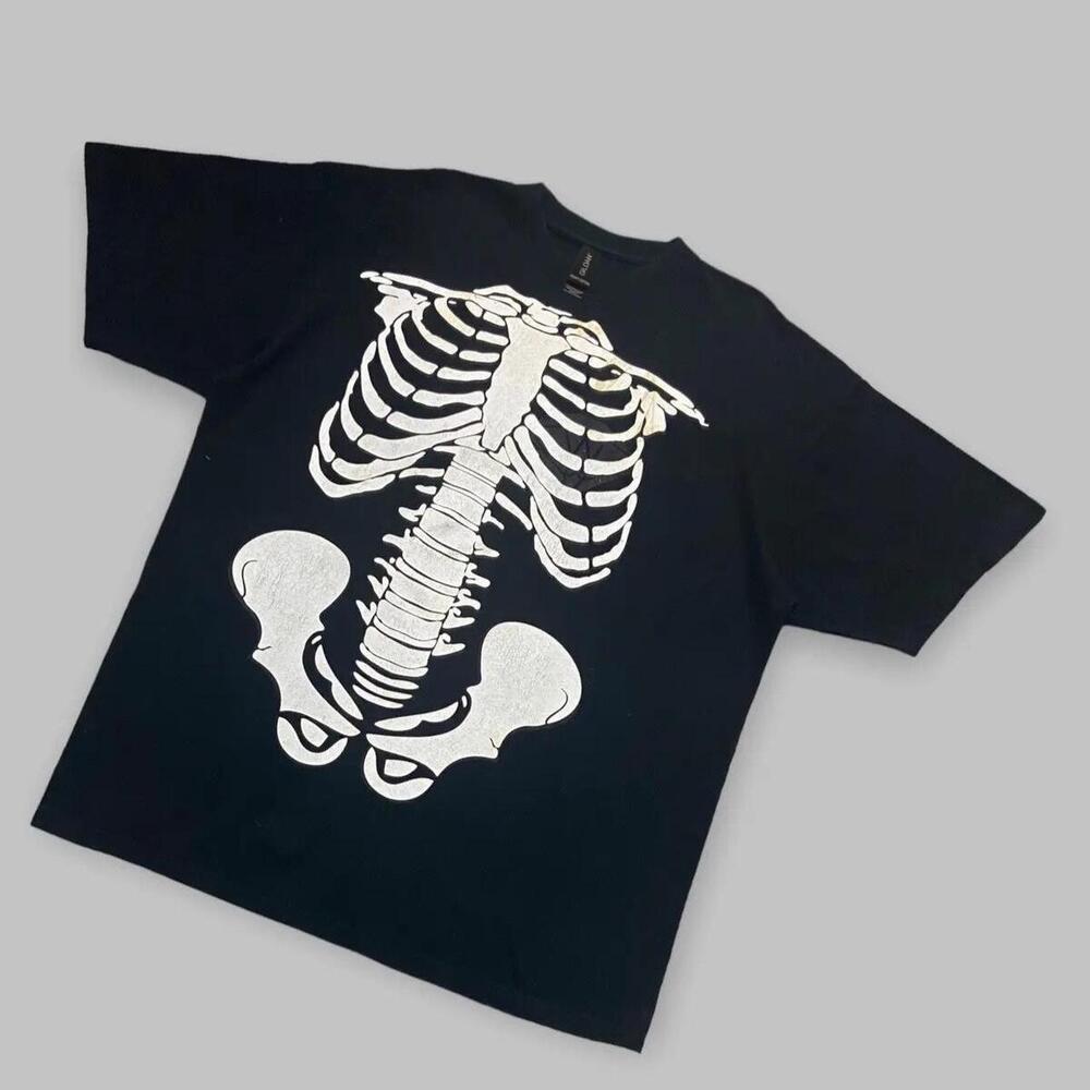 Black And White Skeleton Graphic Tee